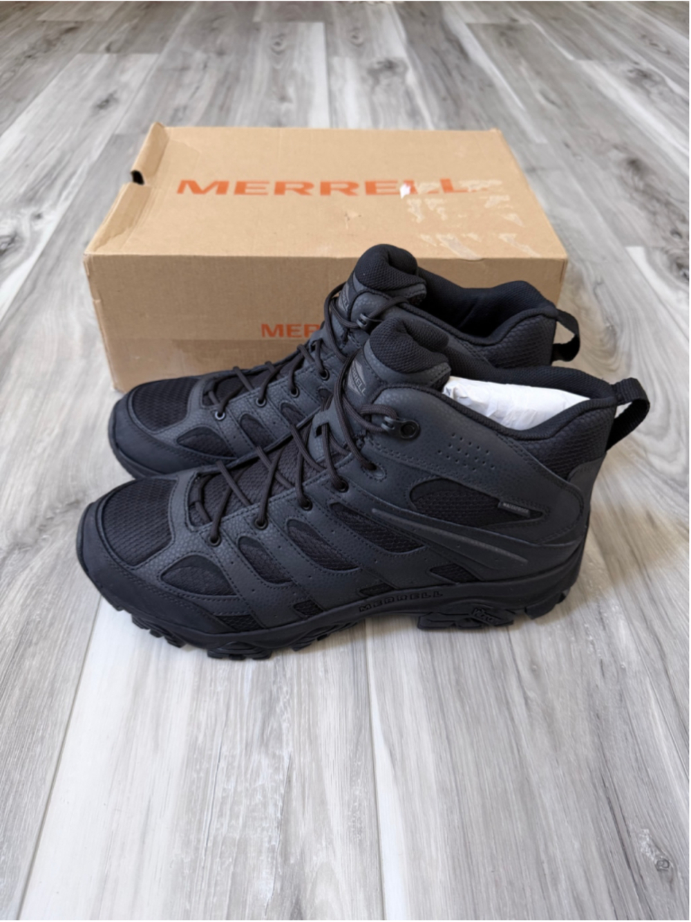 Merrell Moab 3 Mid Tactical WP Men’s 14 Black Waterproof Hiking Boots NEW